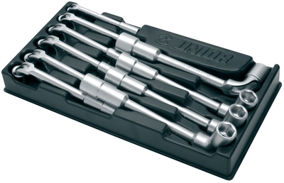 Set chei tubulare cotite, suport plastic 10 buc. - 965/18A - Clic pe imagine pentru inchidere