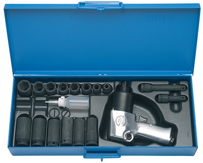 Pistol pneumatic + capete tubulare 1/2" cutie metalica - 1565 - Clic pe imagine pentru inchidere